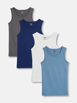 mackly - Soft Stretchable Boys Cotton Vests (Pack of 4)