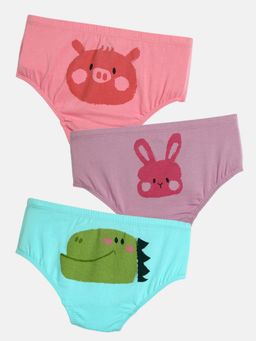 mackly - Girls Printed Cotton Briefs (Pack of 3)
