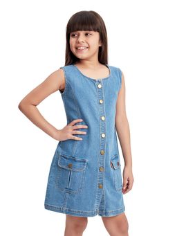 Olele - Cotton Denim Girls Ashley A-Line Dress
