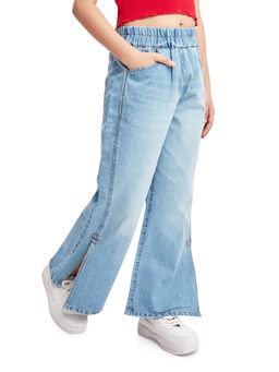 Olele - Girls Side Slit Relaxed Fit Jeans