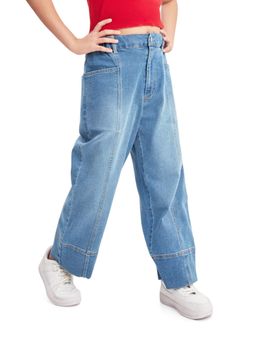 Olele - Girls Retro Front Seam Jeans