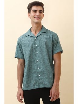 Allen Solly - Men Green Printed Half Sleeves Casual Shirt