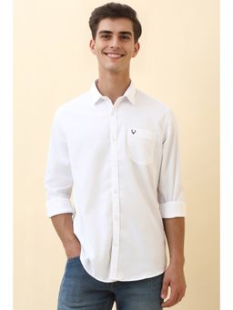 Allen Solly - Men White Solid Full Sleeves Casual Shirt
