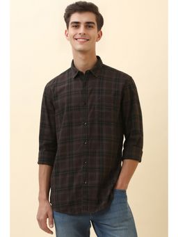 Allen Solly - Men Brown Checks Full Sleeves Casual Shirt