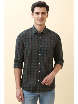 Allen Solly - Men Green Checks Full Sleeves Casual Shirt