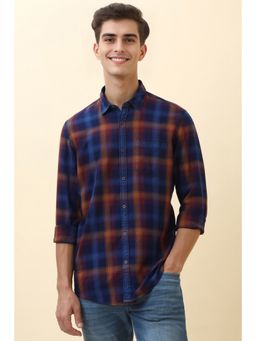 Allen Solly - Men Blue Checks Full Sleeves Casual Shirt