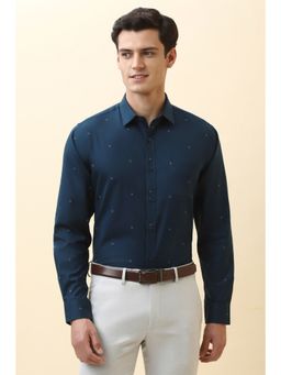 Allen Solly - Men Blue Printed Full Sleeves Formal Shirt