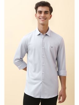 Allen Solly - Men Grey Self Design Full Sleeves Casual Shirt
