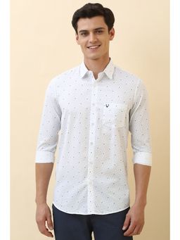 Allen Solly - Men White Printed Full Sleeves Casual Shirt