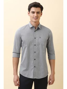 Allen Solly - Men Grey Solid Full Sleeves Casual Shirt