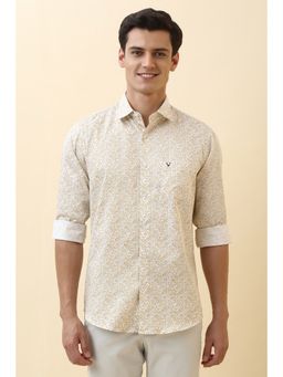 Allen Solly - Men Beige Paisley Print Full Sleeves Casual Shirt