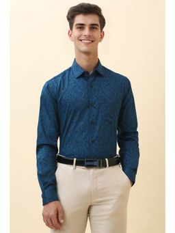 Allen Solly - Men Blue Paisley Print Full Sleeves Formal Shirt