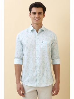 Allen Solly - Men Light Blue Printed Full Sleeves Casual Shirt