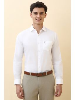 Allen Solly - Men White Solid Full Sleeves Formal Shirt