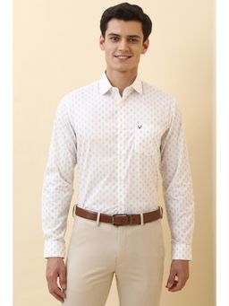 Allen Solly - Men White Printed Full Sleeves Formal Shirt