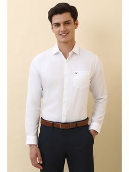 Allen Solly - Men White Solid Full Sleeves Formal Shirt