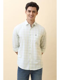 Allen Solly - Men White Checks Full Sleeves Casual Shirt