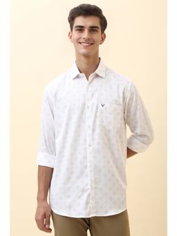 Allen Solly - Men White Printed Full Sleeves Casual Shirt