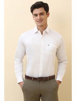 Allen Solly - Men White Textured Full Sleeves Formal Shirt