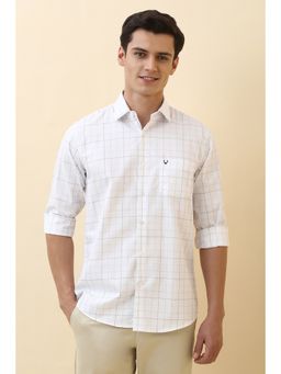 Allen Solly - Men White Checks Full Sleeves Casual Shirt