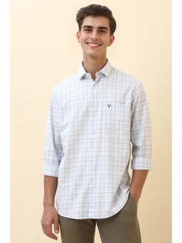 Allen Solly - Men White Checks Full Sleeves Casual Shirt