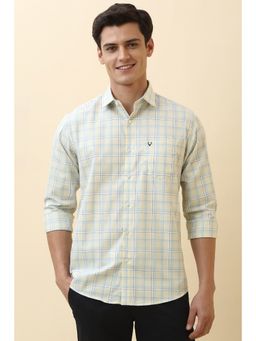 Allen Solly - Men Beige Checks Full Sleeves Casual Shirt