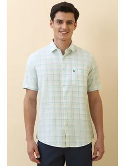 Allen Solly - Men White Checks Half Sleeves Casual Shirt