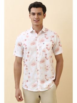 Allen Solly - Men White Floral Print Half Sleeves Casual Shirt