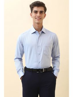 Allen Solly - Men Light Blue Textured Full Sleeves Formal Shirt