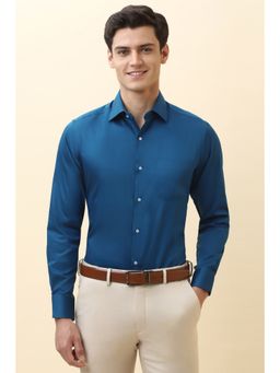Allen Solly - Men Blue Solid Full Sleeves Formal Shirt