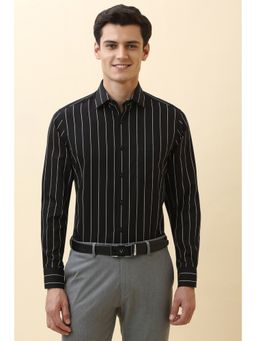 Allen Solly - Men Black Stripe Full Sleeves Formal Shirt
