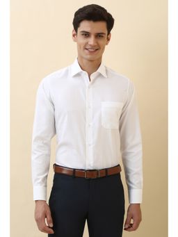 Allen Solly - Men White Solid Full Sleeves Formal Shirt