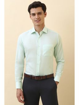 Allen Solly - Men Green Solid Full Sleeves Formal Shirt