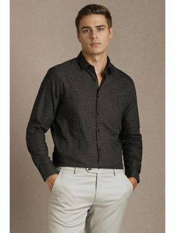 Louis Philippe - Men Black Checks Full Sleeves Casual Shirt