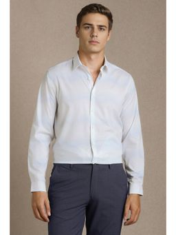Louis Philippe - Men White Printed Full Sleeves Casual Shirt