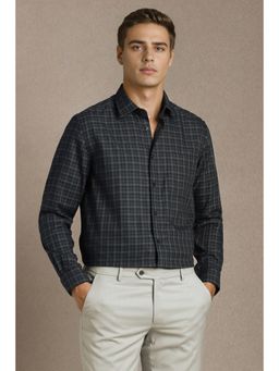 Louis Philippe - Men Black Checks Full Sleeves Formal Shirt
