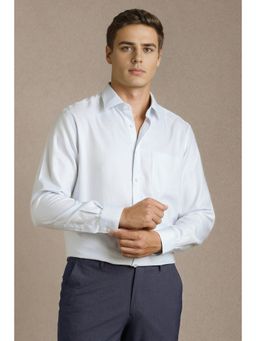 Louis Philippe - Men White Textured Full Sleeves Formal Shirt