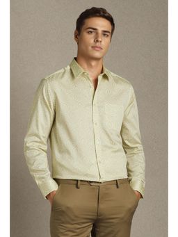 Louis Philippe - Men Green Printed Full Sleeves Formal Shirt