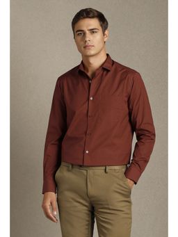 Louis Philippe - Men Brown Printed Full Sleeves Formal Shirt