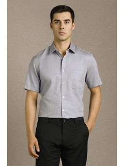 Louis Philippe - Men Grey Printed Half Sleeves Formal Shirt