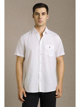 Louis Philippe - Men White Printed Half Sleeves Casual Shirt