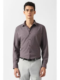 Van Heusen - Men Purple Printed Full Sleeves Party Shirt