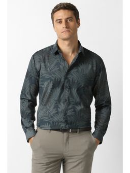 Van Heusen - Men Green Printed Full Sleeves Party Shirt