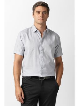 Van Heusen - Men Grey Printed Half Sleeves Party Shirt