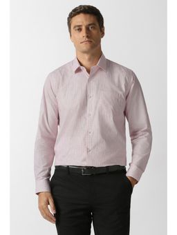 Van Heusen - Mens Pink Checks Full Sleeves Shirt