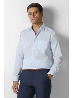 Van Heusen - Men Blue Textured Full Sleeves Shirt