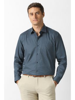 Van Heusen - Men Blue Printed Full Sleeves Shirt