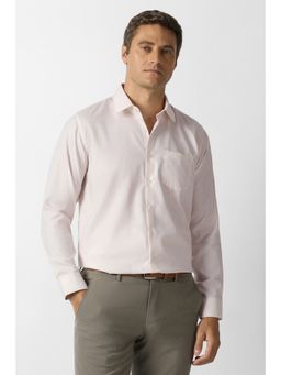 Van Heusen - Men Pink Textured Full Sleeves Shirt
