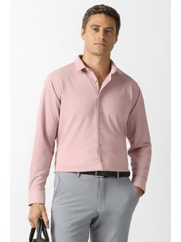 Van Heusen - Men Pink Solid Full Sleeves Shirt