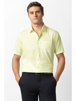Van Heusen - Men Green Textured Half Sleeves Shirt